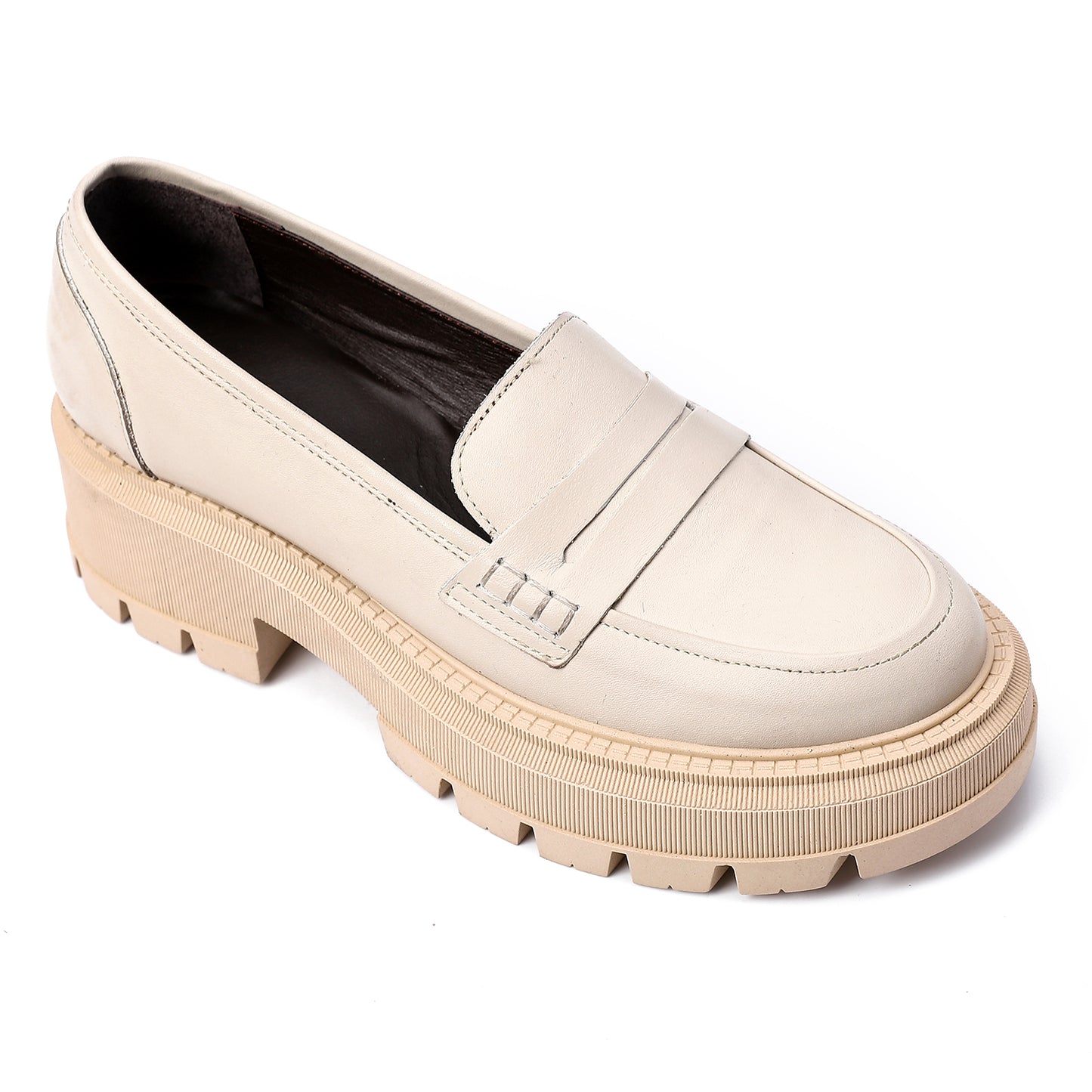 Beige Chunky Loafers