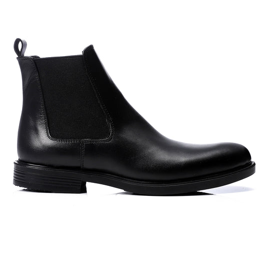 Black Leather Chelsea Boots