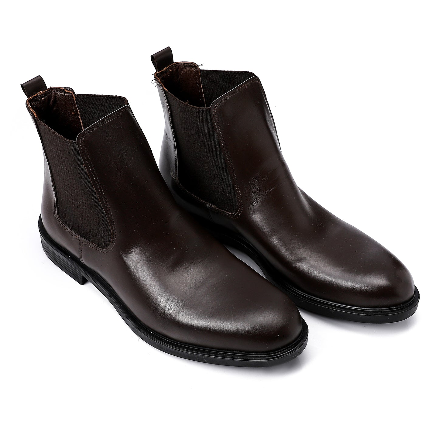 Deep Brown Leather Chelsea Boots