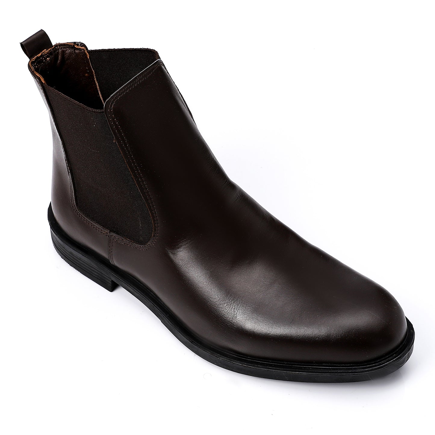 Deep Brown Leather Chelsea Boots