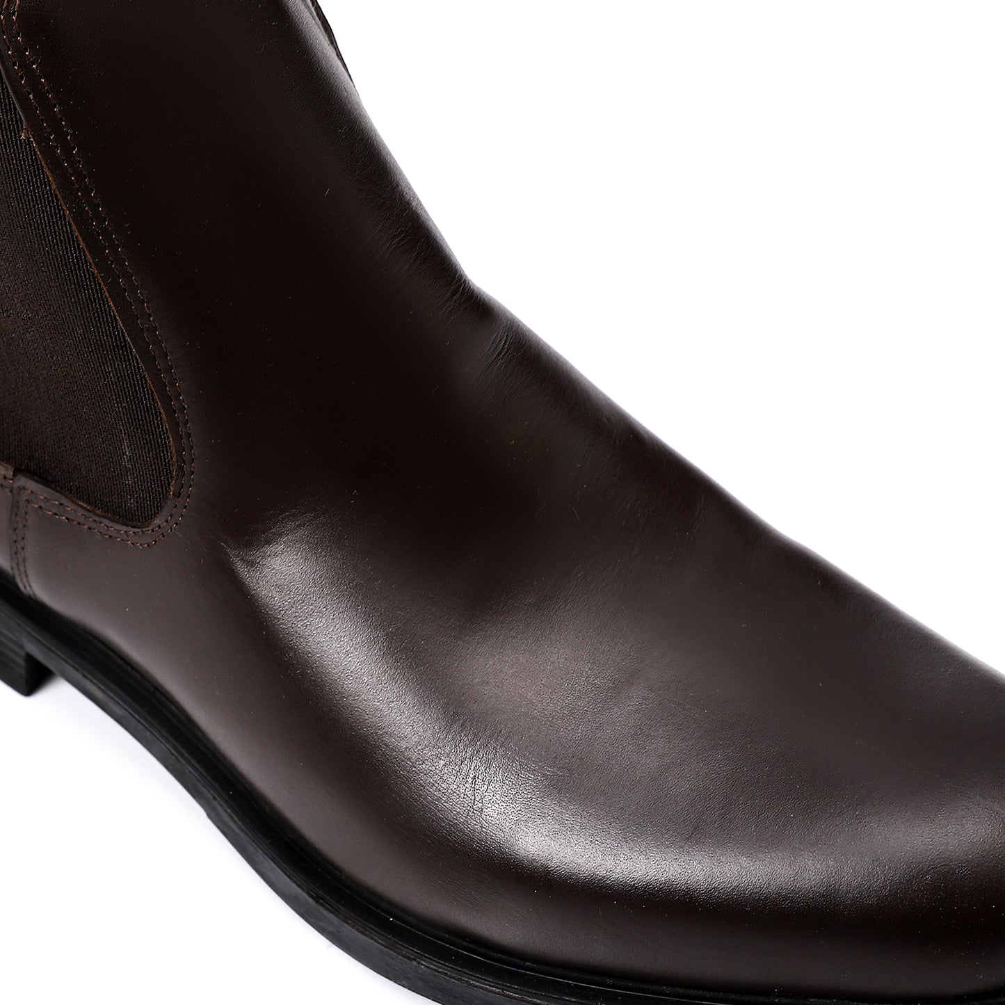 Deep Brown Leather Chelsea Boots