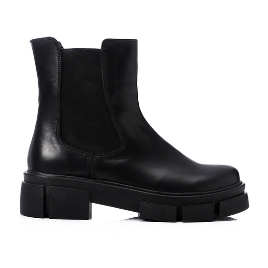 Black Leather Chelsea Boots