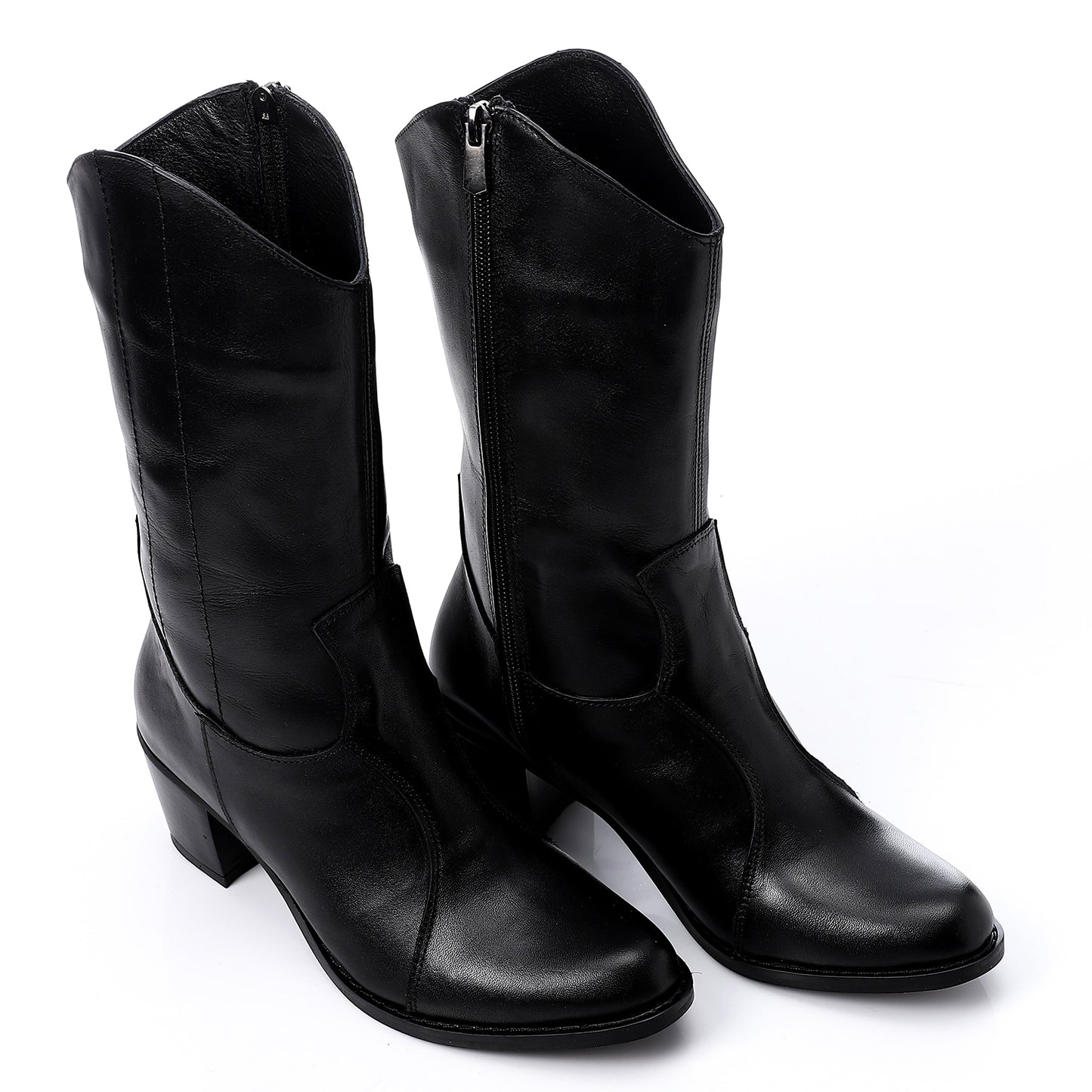 Mid Calf Black Texas Boots