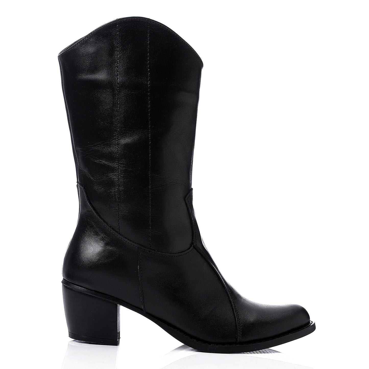 Mid Calf Black Texas Boots