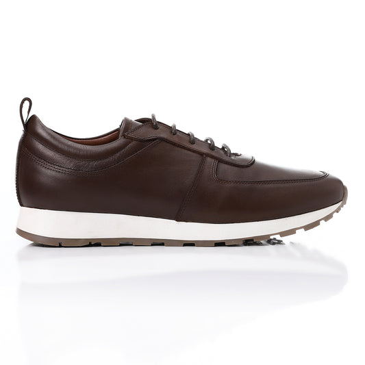 Brown Leather Lace-up Sneaker