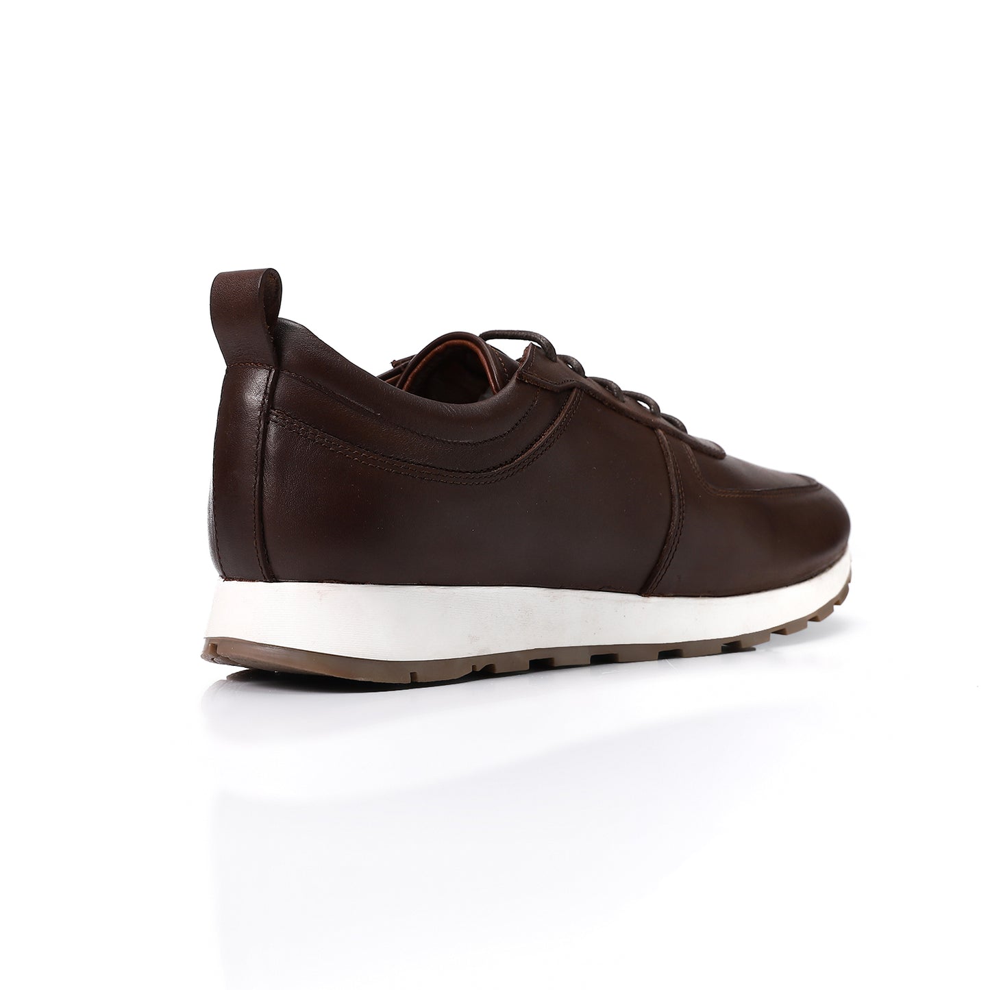 Brown Leather Lace-up Sneaker