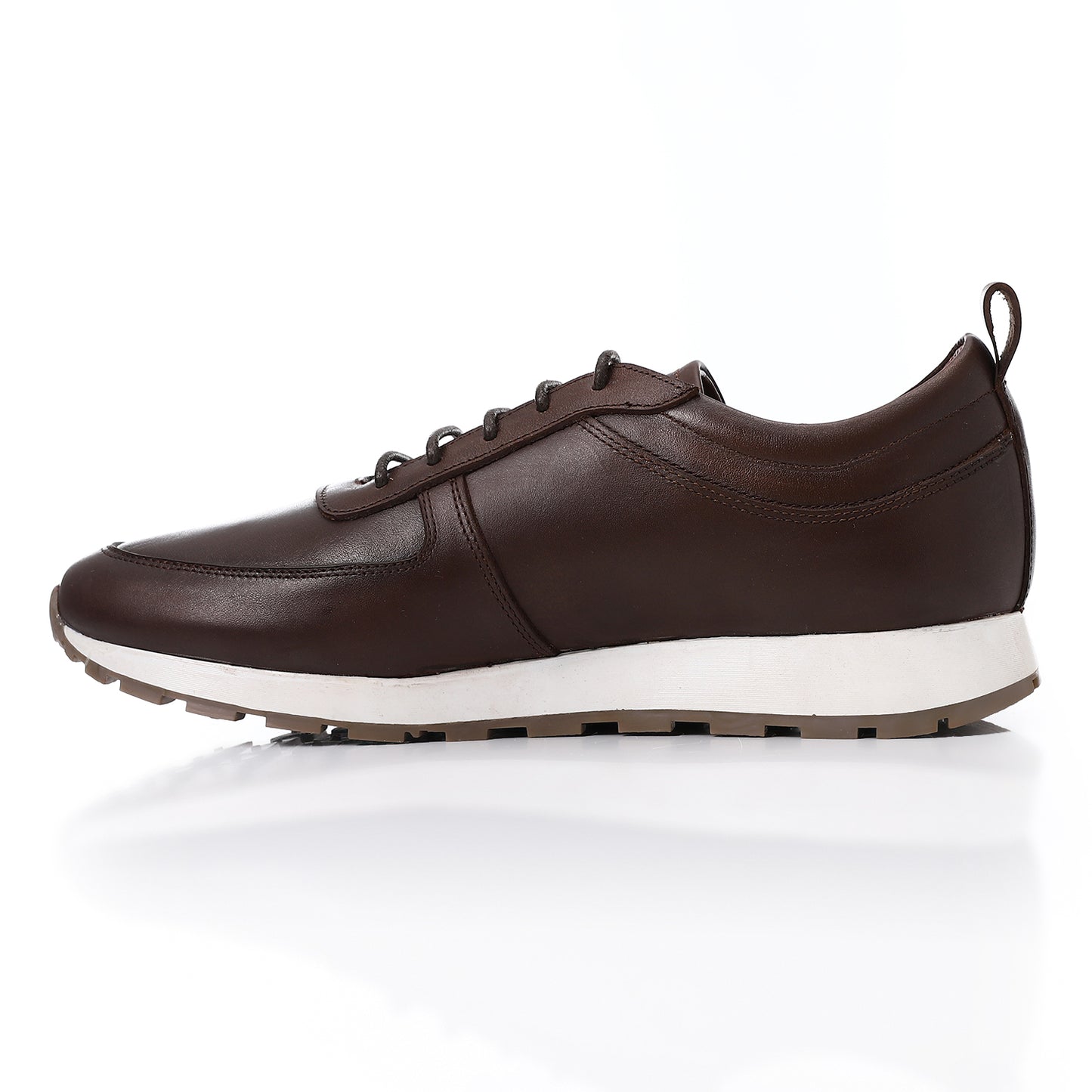 Brown Leather Lace-up Sneaker