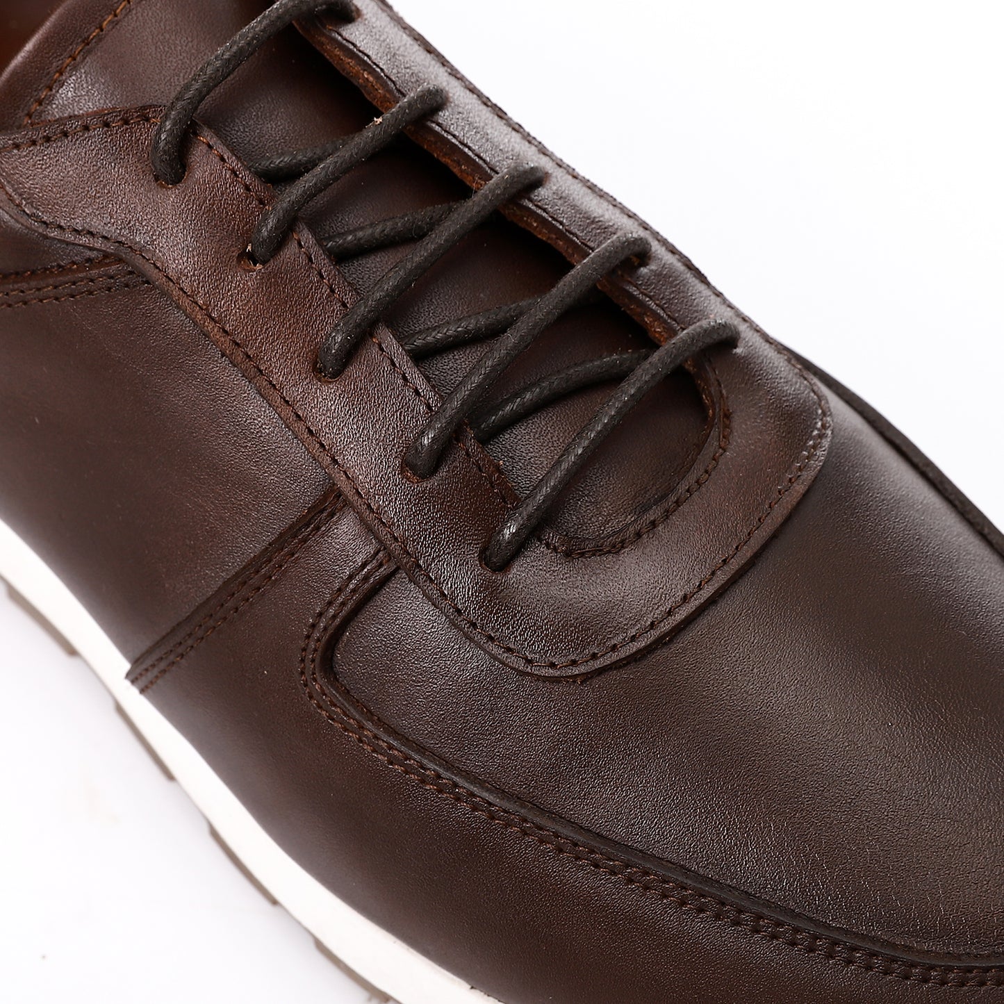 Brown Leather Lace-up Sneaker