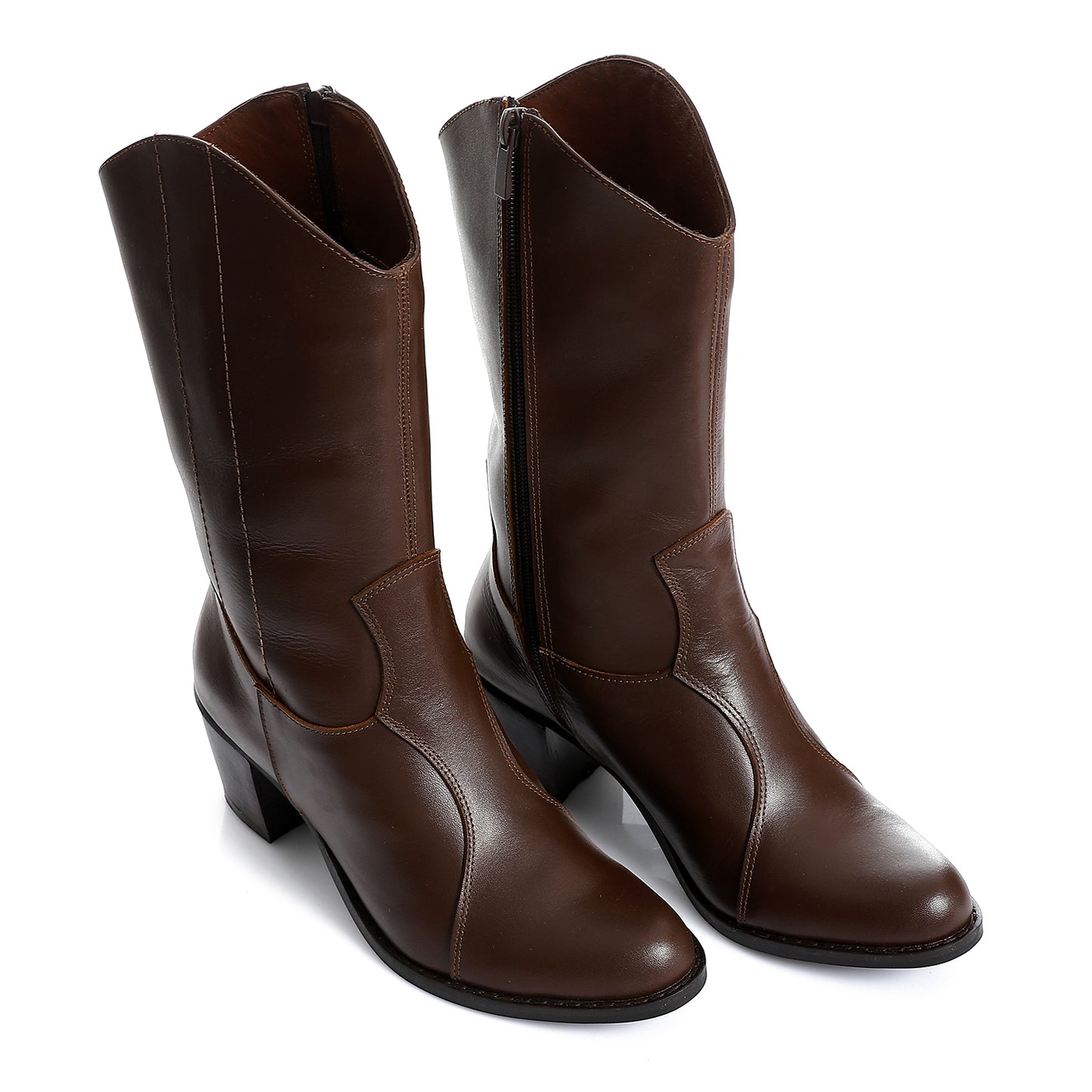 Mid Calf Brown Texas Boots