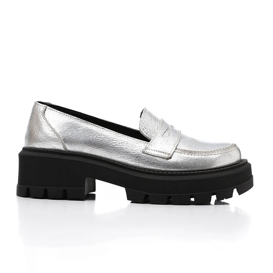 Silver Chunky Loafers